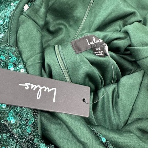 NWT Lulus Hilaria Emerald Green Sequin Bodycon Mini Dress - Picture 8 of 9
